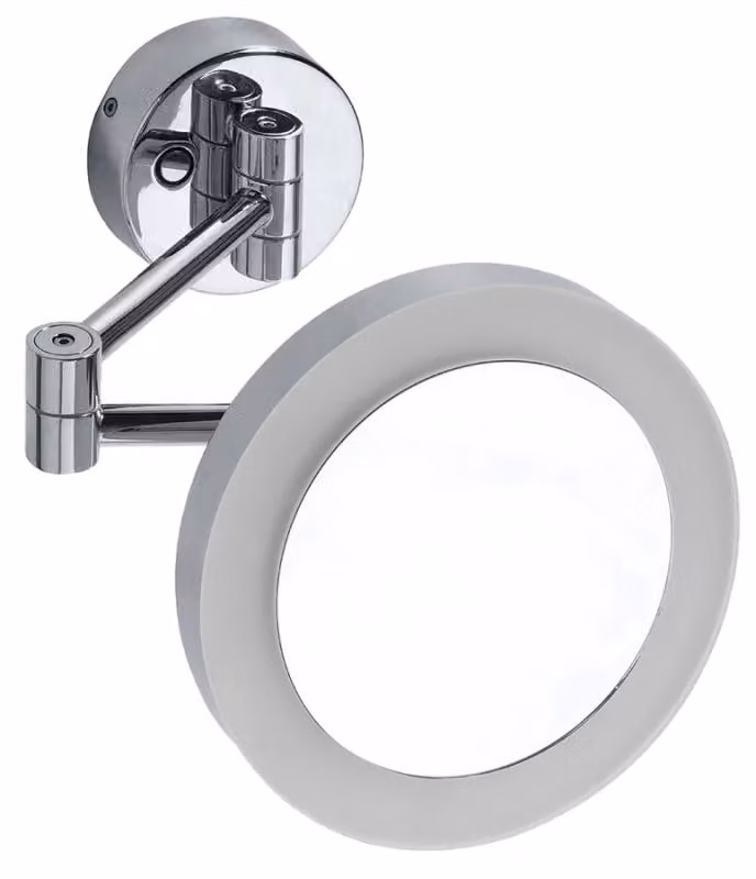 Sapho X-ROUND Specchio da bagno da appendere con illuminazione a LED, diametro 200 mm, cromato