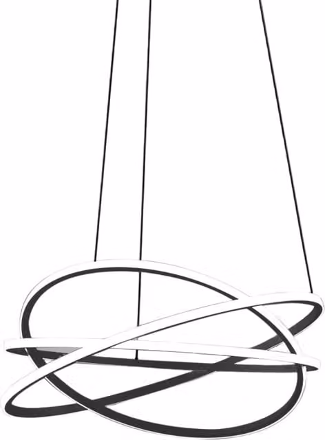 Lampada a Sospensione ATIA S/M Nero in Alluminio LED 100W 7300lm 3000K Dimmerabile Taglio di Fase e Push - Gealuce
