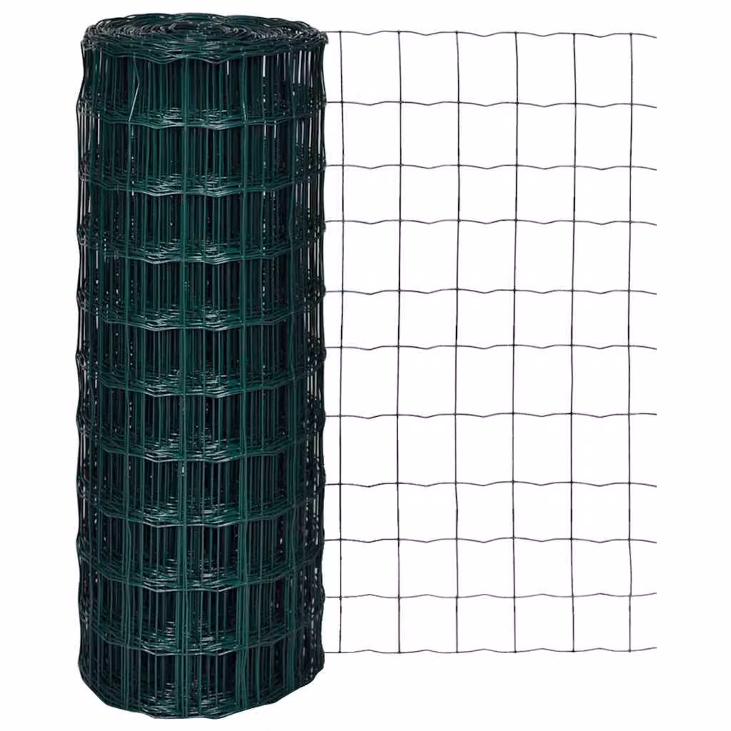 Recinzione Europea vidaXL in Acciaio Rivestito in PVC Verde L: 10 m, H: 2,2 m