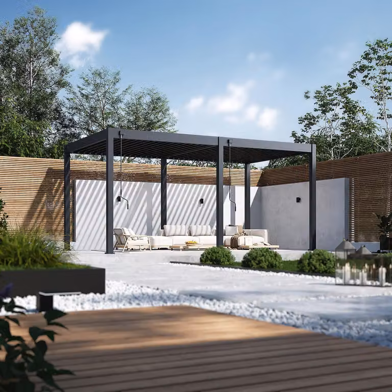 Pergola Weide Classic in alluminio 3x5,3 m con tetto a lamelle, indipendente, antracite