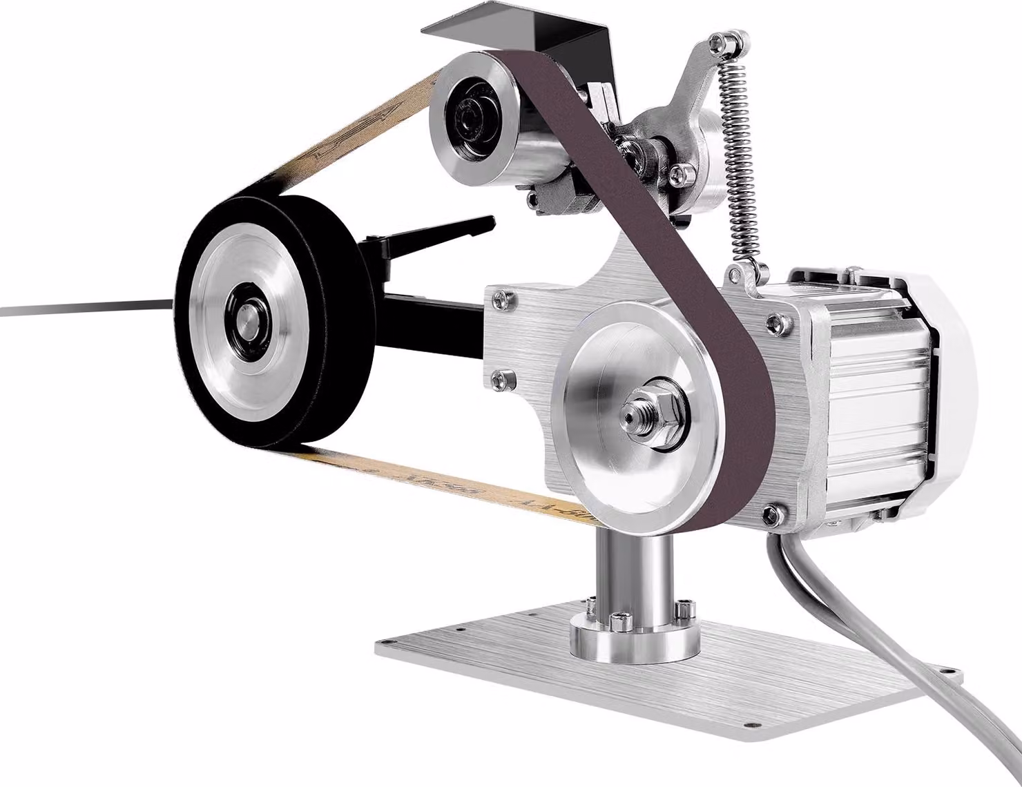 Levigatrice a nastro, modello piccolo - Potenza: 550 W - Diametro del disco abrasivo: 100 mm - Materiale: acciaio inossidabile e alluminio