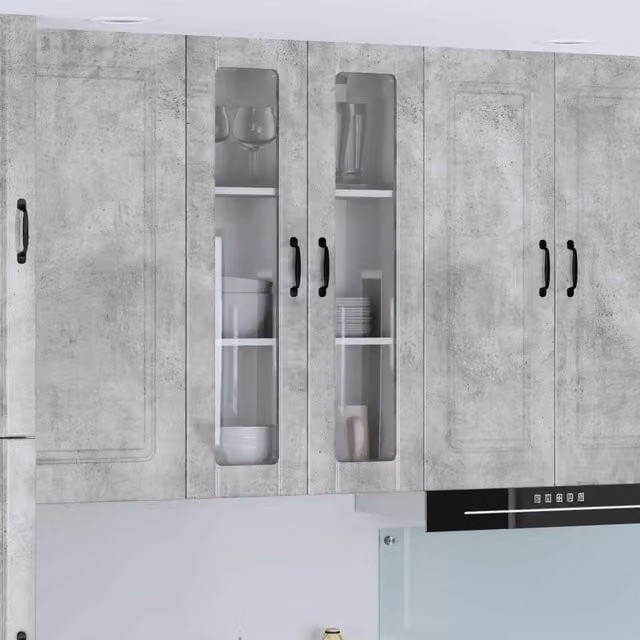 Pensile da cucina moderno vidaXL in legno grigio con ante a battente L 60 cm x P 31 cm x H 100 cm