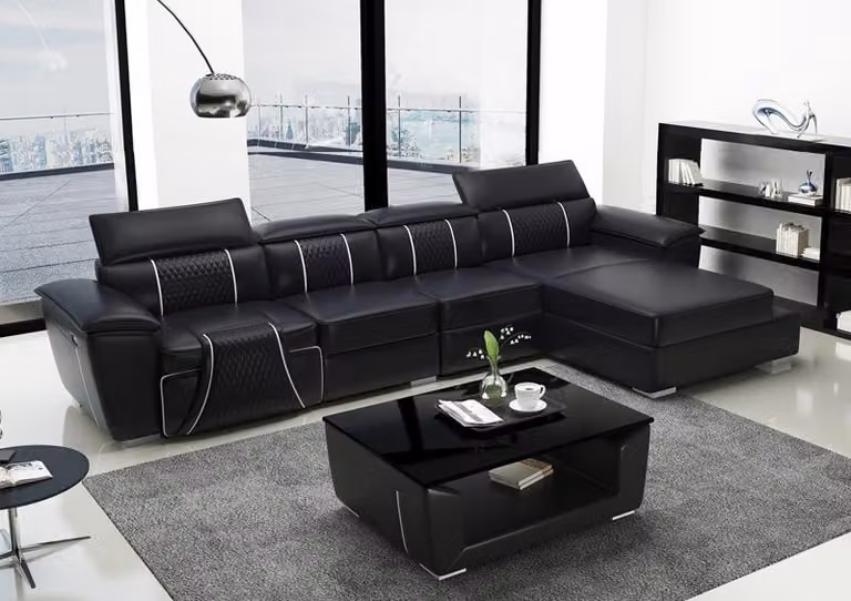 Eck Ecksofa L-Form Sofa Couch Design Couch Polster Modern Leder