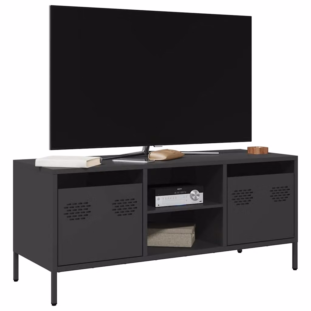 Mobile TV vidaXL Nero in Metallo L: 101,5 cm, P: 39 cm, H: 43,5 cm