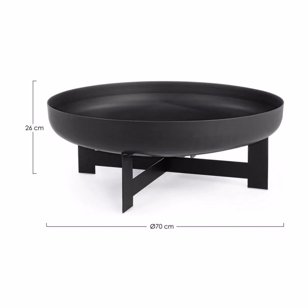 Braciere da esterno di design in acciaio nero ARVEN L: 60 cm, H: 24 cm – 2