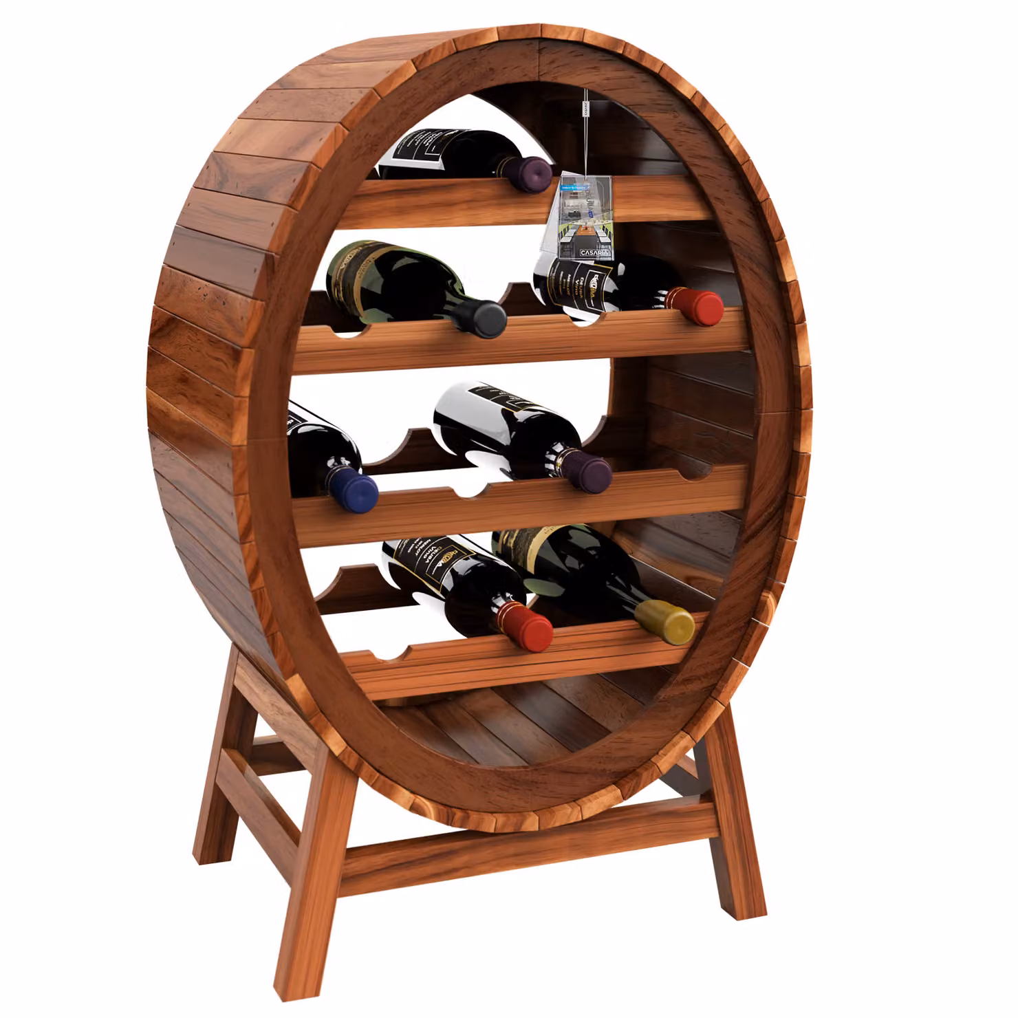 Cantinetta porta vino Casaria in legno di acacia oliato marrone per 12 bottiglie – 2