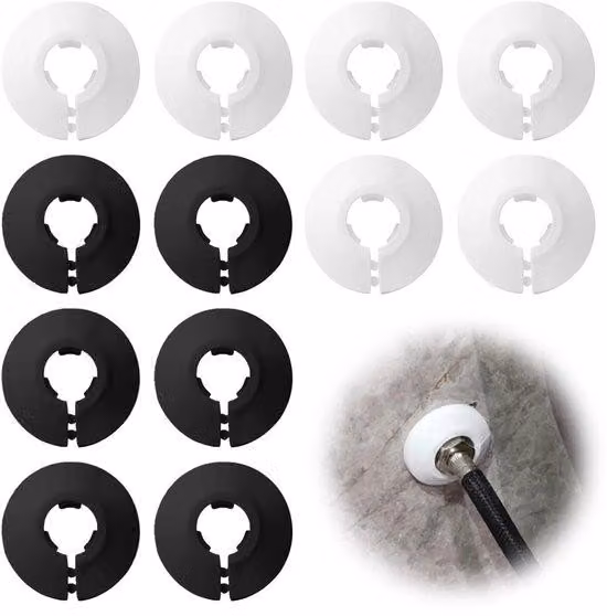 Coperture in plastica per radiatori, confezione da 12 pezzi - Rosette per radiatori - Guaine in plastica per radiatori - Anelli in plastica da 17 mm - Design resistente - Coperture per radiatori