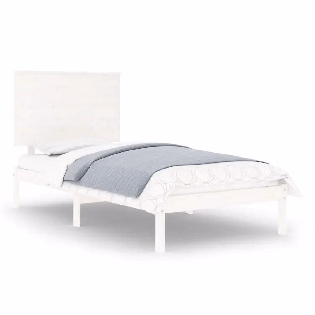 Struttura Letto Giroletto Design Mania in Legno Massello di Pino Bianco L 100 cm x P 200 cm – 2