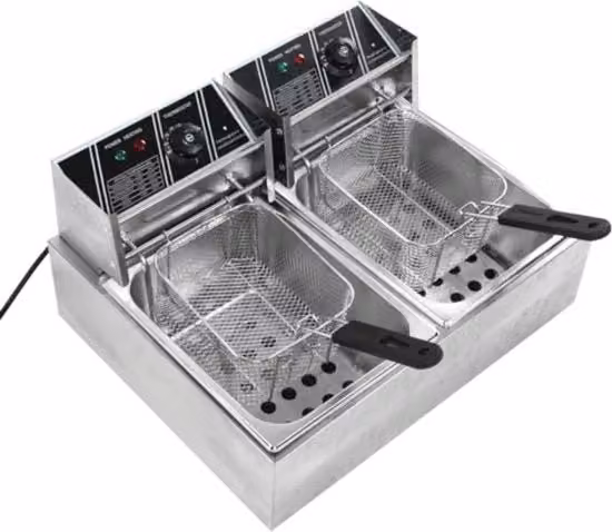 Frittura doppia - 60 x 50 x 36 cm - 60-200°C (cavo di alimentazione 220V)