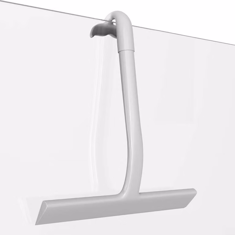 INF Raschietto in silicone per doccia 22.5x21x1.9 cm lama morbida manico antiscivolo per vetro e specchi Grigio