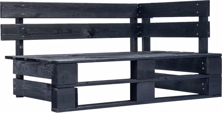 vidaXL Set da salotto in pallet 6 pezzi nero Legno di pino impregnato