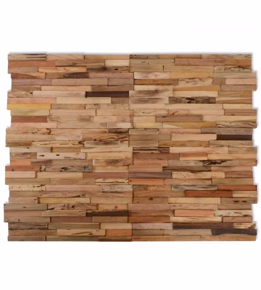 vidaXL Pannelli per Parete in Legno Riciclato Marrone 10 pz – 2