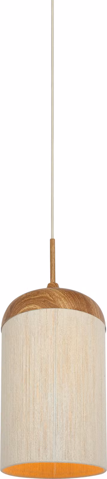 Lampada a sospensione - beige naturale - Dania - cotone metallo - Ø 27cm - E27 - 2985643 - Light & Living