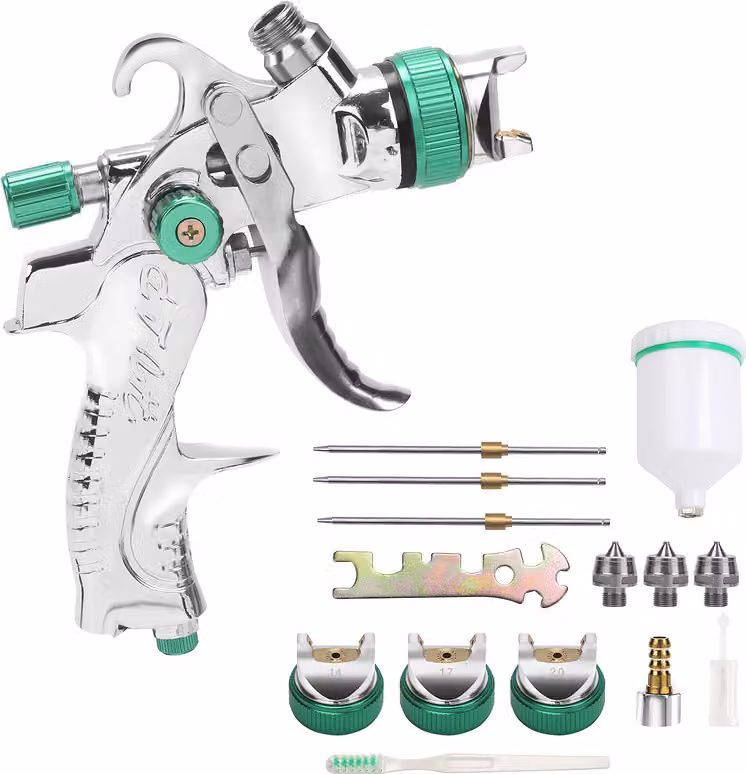 2X ugelli per pistola a spruzzo HVLP (1,4/1,7/2,0 mm) per auto, barche e mobili
