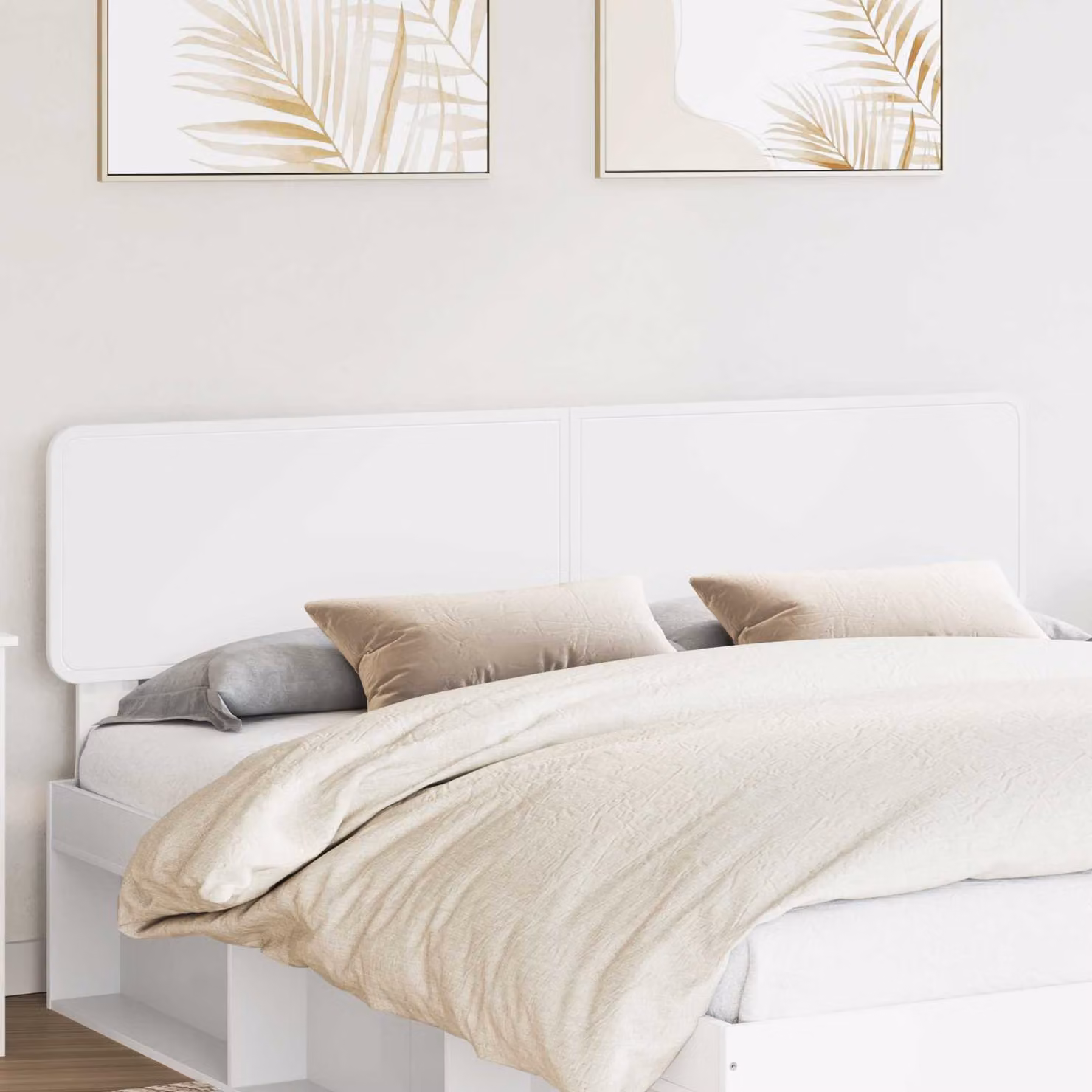 Testiera per letto minimalista vidaXL in legno ingegnerizzato bianco