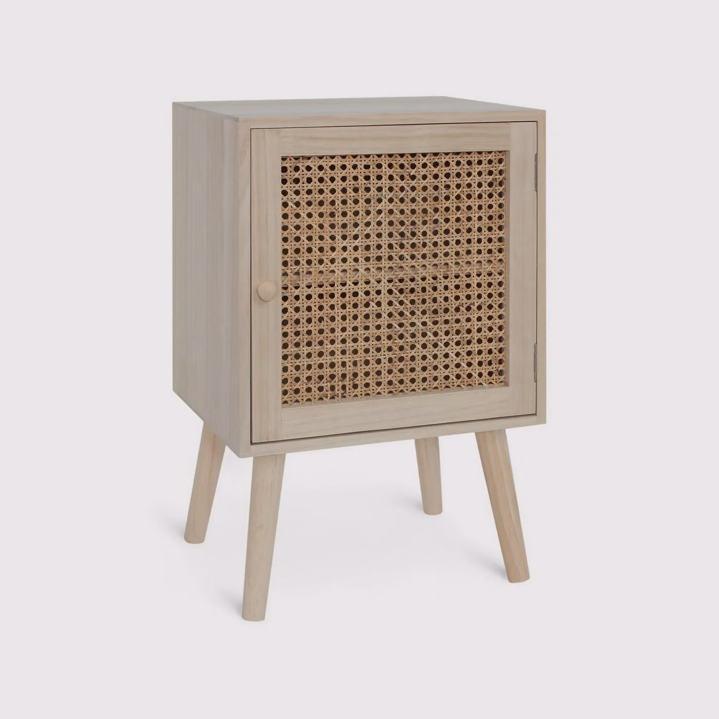 Jujube - Comodino quadrato in legno naturale con 1 anta