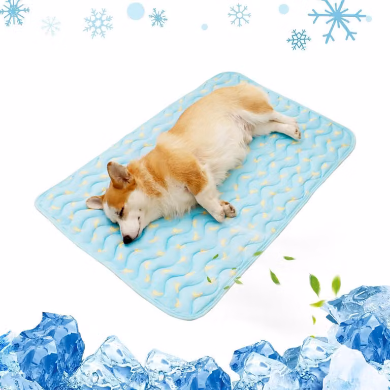 Cuscino refrigerante per animali domestici, 55x70 cm, colore blu, lavabile, non tossico, adatto a cani e gatti