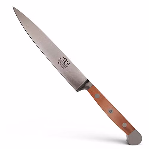Güde Solingen - Coltello da Cuoco forgiato, 16 cm, Legno di Pero, Alpha-BIRNE - Doppio Collarino, Fatto a Mano in Germania