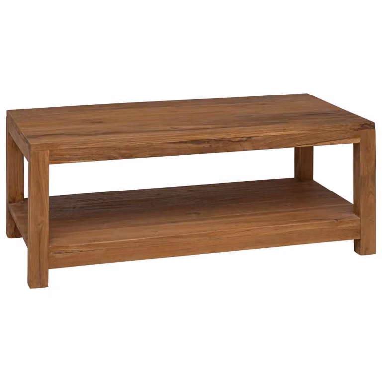 vidaXL Tavolino da salotto in legno di teak marrone stile rustico L 100 x P 50 x H 40 cm