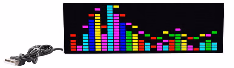 Display a LED per lo spettro musicale, con 384 LED RGB, 12 modalità, connessione USB