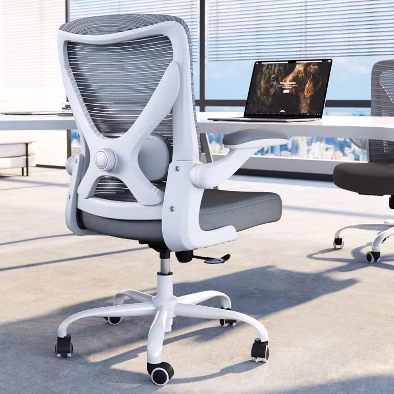 Sedia da ufficio ergonomica, grigio scuro - Seduta in rete - 51x60x103 cm