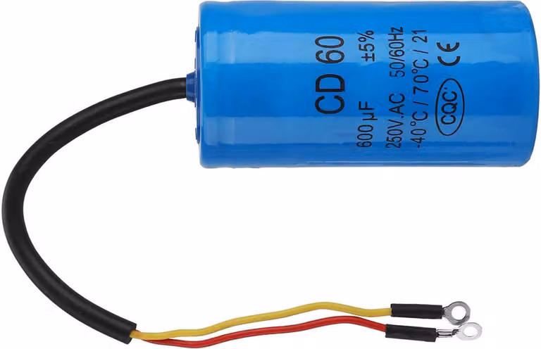 CD60 Condensatore di marcia con cavo 250V AC 600uF 50/60Hz per motore compressore d'aria