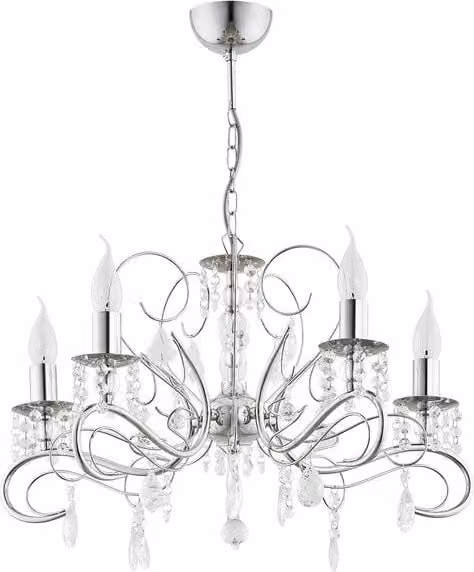 Lampadario ASTOR cromato cristallo 5xE14 Alfa 21585