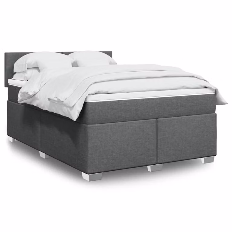 vidaXL Letto Ibrido con Materasso Grigio e Bianco L/P/H: 160 x 200 cm