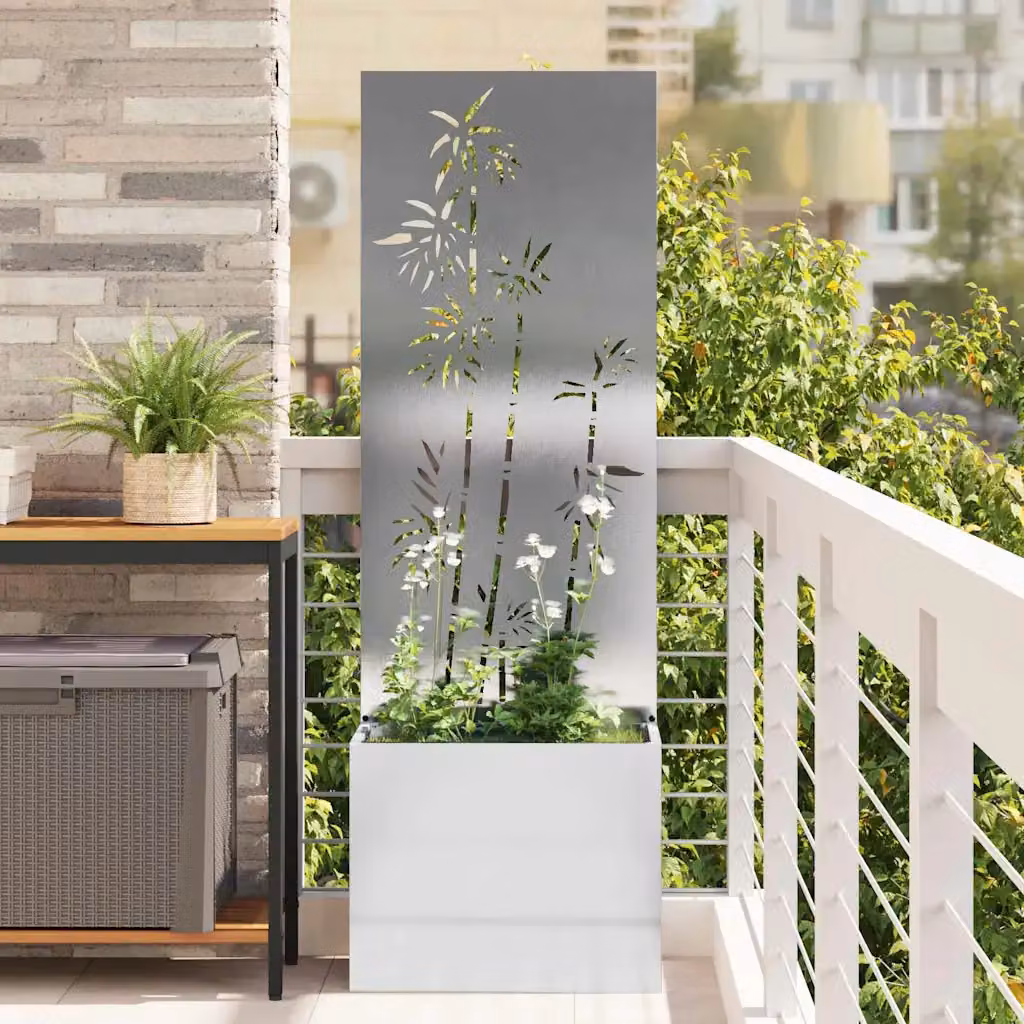 vidaXL Paravent per privacy in giardino in acciaio inossidabile Argento L/P/H: 50 x 32 x 150 cm