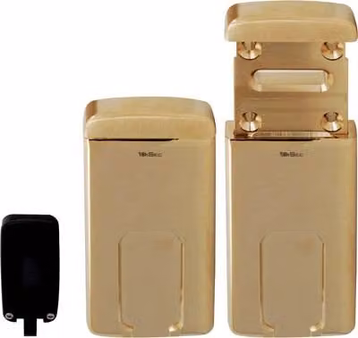 Defender Magnetico DISEC MG220 con serratura aggiuntiva per porta, colore Oro, L: 110 cm, H: 55 cm