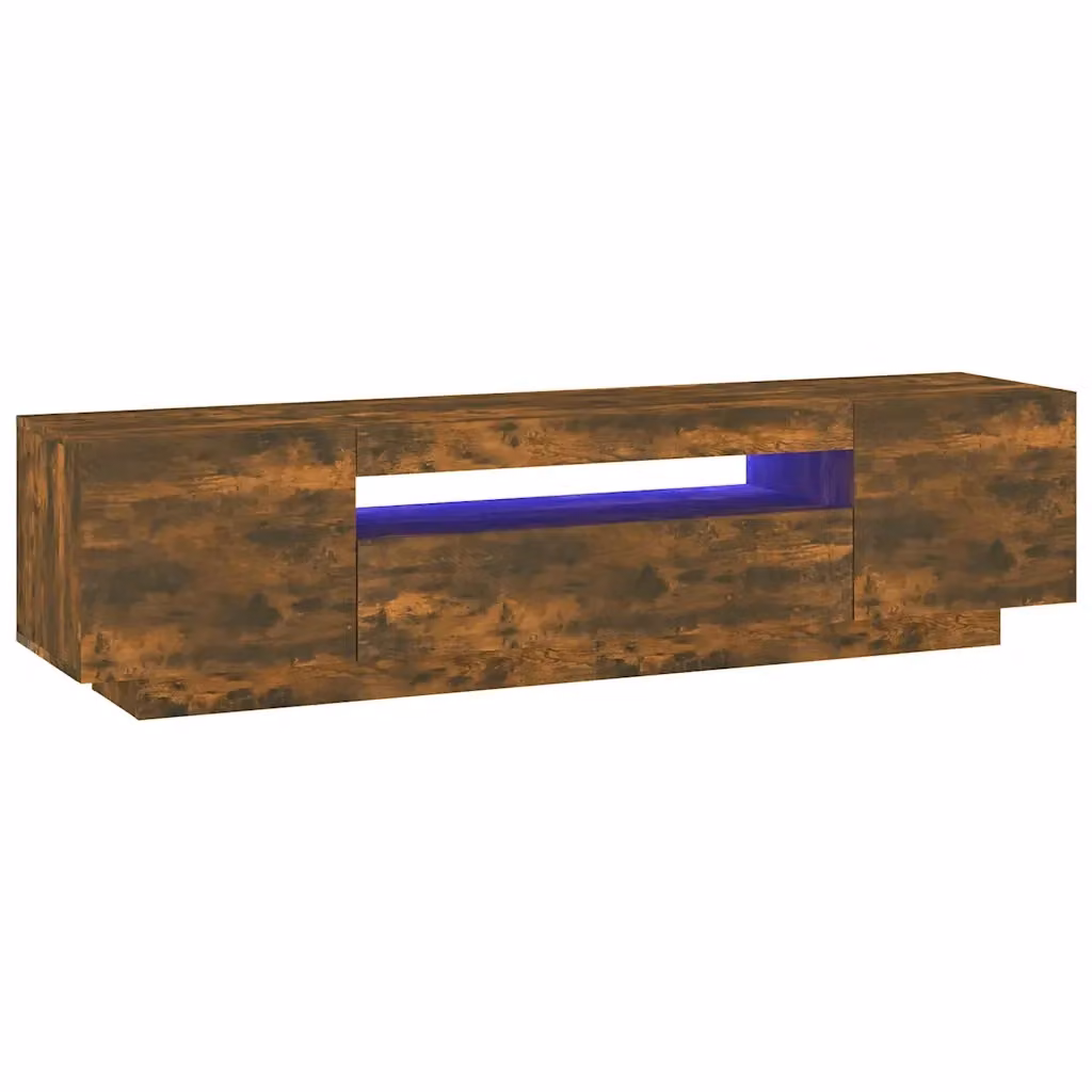 Mobile Porta TV Moderno vidaXL in Rovere Fumo con Luci LED Integrate L: 160 cm, P: 35 cm, H: 40 cm – 2