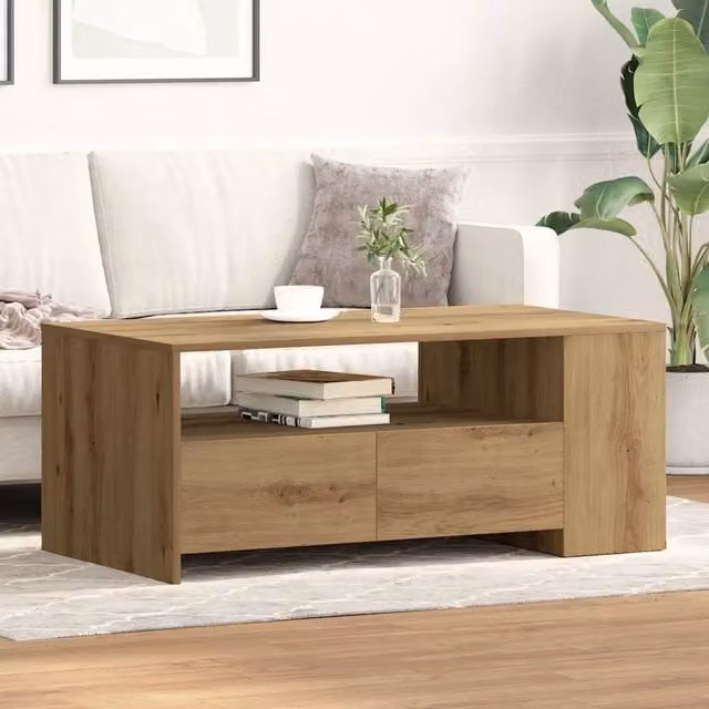 Tavolino da salotto moderno vidaXL in rovere marrone L: 102 cm, P: 55 cm, H: 43,5 cm – 1