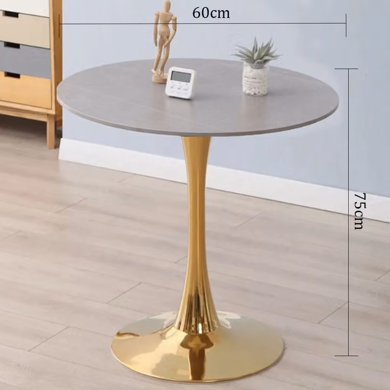 360Home Tavolo Tavolino rotondo per casa caffè decorazione commerciale moderno oro 60*75cm