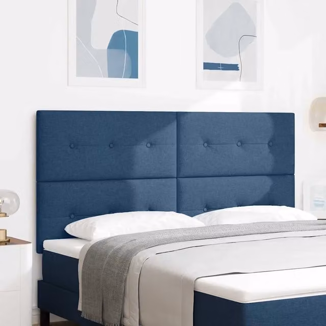 Testiera regolabile in altezza con testiera Blu 180 cm Tessuto 3337853