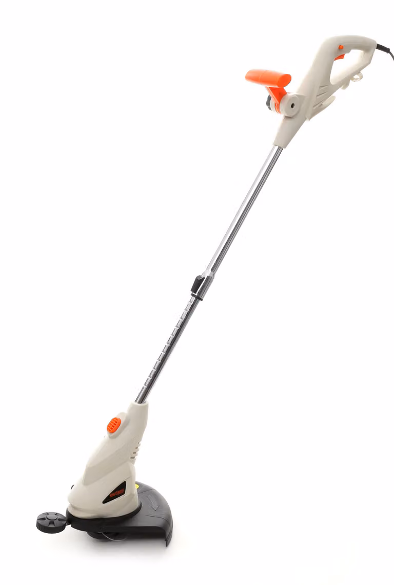 KRAFT&DELE | Tagliaerba elettrico, 1400W, 280mm, testina motore inclinabile in 4 posizioni e rotante di 180°, tubo guida in alluminio telescopico con regolazione continua
