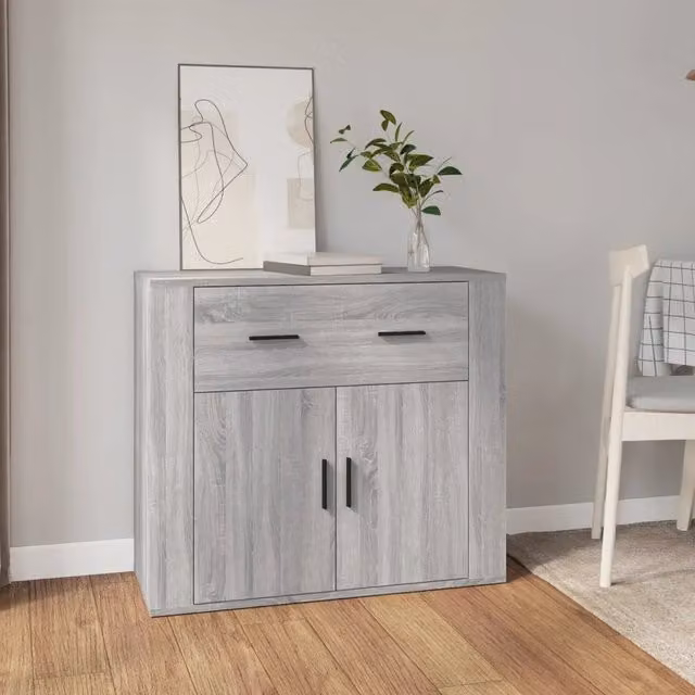 Credenza Buffet da cucina Design Mania in legno grigio L: 80 cm, P: 33 cm, H: 70 cm