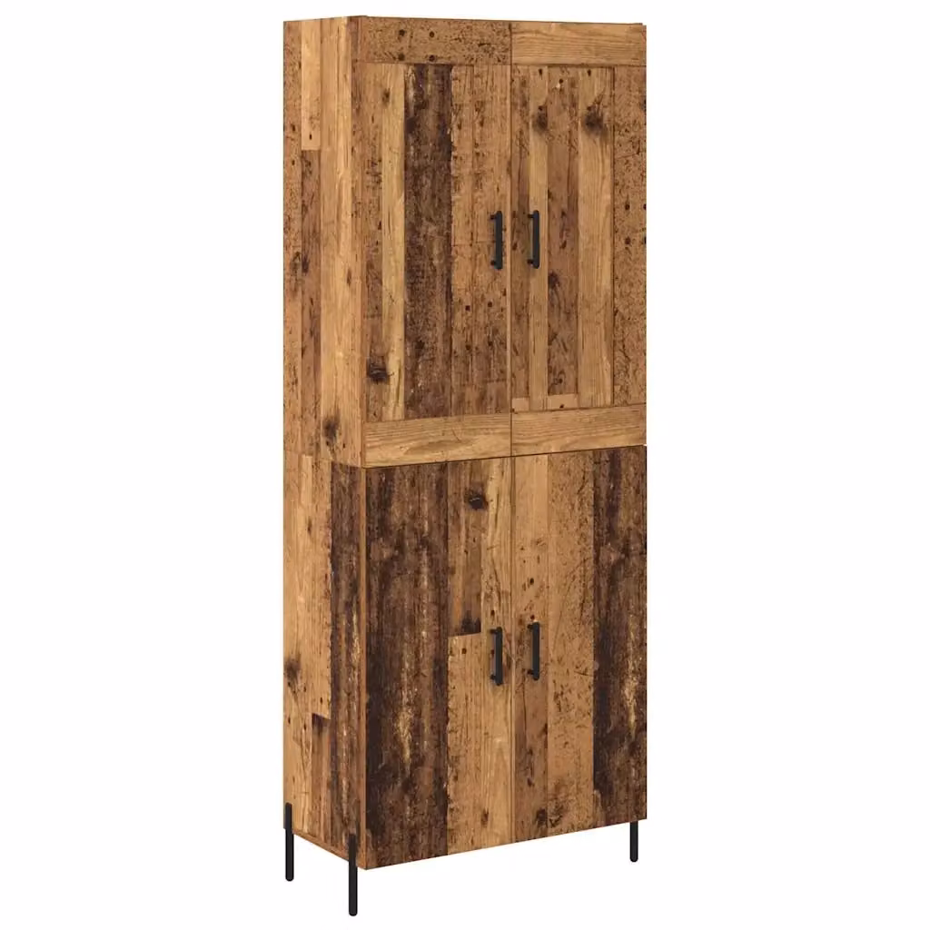 Set di 2 credenze moderne vidaXL in legno e metallo marrone con ante a battente e ripiani interni, L: 69,5 cm, P: 34 cm, H: 180 cm – 2