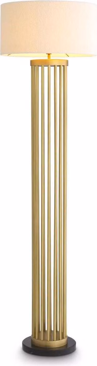 Casa Padrino lampada da terra in metallo con base in marmo colore ottone antico / nero / bianco Ø 55 x h. 188 cm - qualità