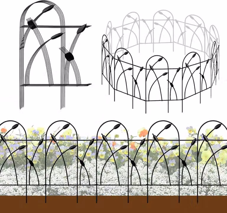 Pannelli per recinzione da giardino in metallo, in acciaio inossidabile, altezza 82 cm x larghezza 50 cm, confezione da 10 pezzi, ideali per aiuole e alberi