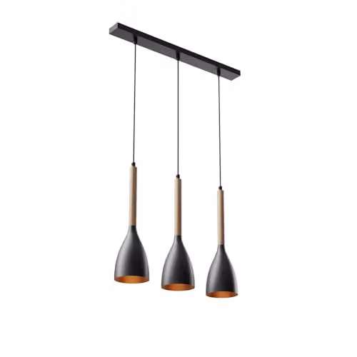 Muza nero/oro 3 Lampada a sospensione Luci di soffitto Lampadario da soffitto
