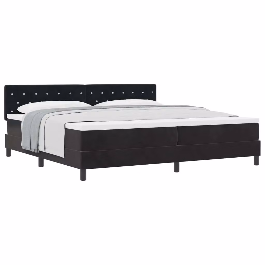 Letto a molle con materasso vidaXL in velluto nero L/P/H: 200 x 200 x 280 cm – 2