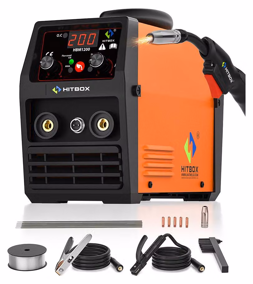 Saldatrice MIG senza gas - 220V 200A, semi-automatica - MMA, MIG, TIG