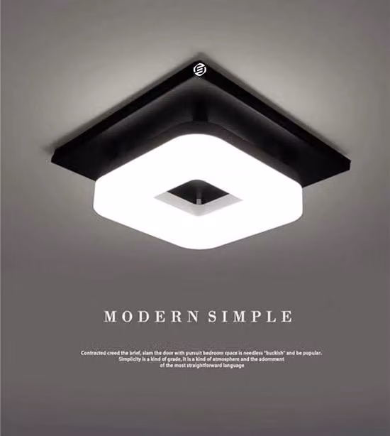Plafoniera LED moderna per bagno in metallo e plastica, protezione IP44, colore bianco, forma quadrata