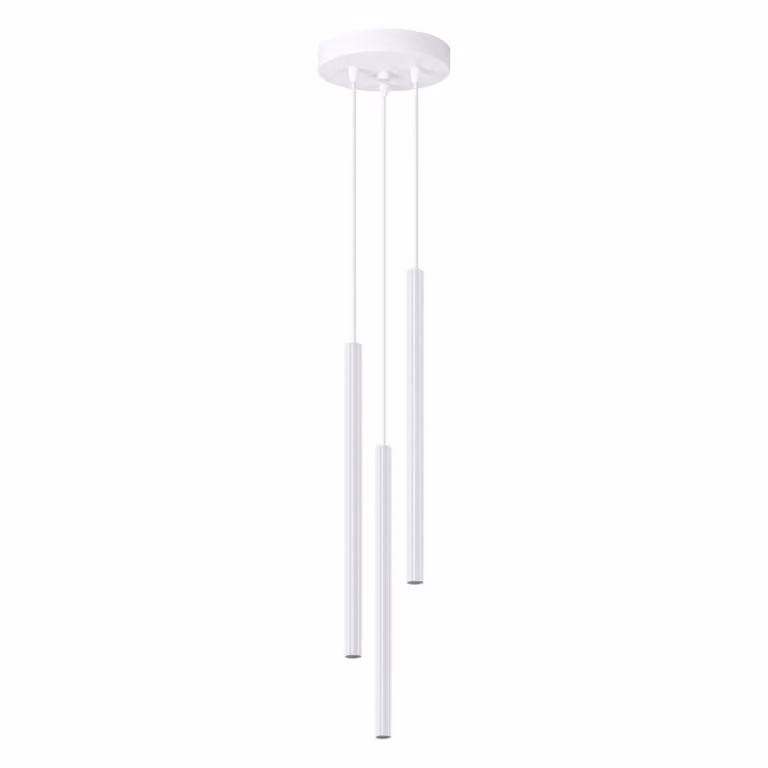 Lampada a sospensione ARCHE 3P bianco 3xG9 8W acciaio 120x20x20cm Sollux Lighting
