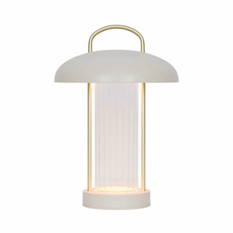 Nordlux Lampada da tavolo a LED Mirano, dimmerabile, Crema / Ambra, Soggiorno / Sala da pranzo, Metallo, Scandinavo, Lampada da tavolo LED