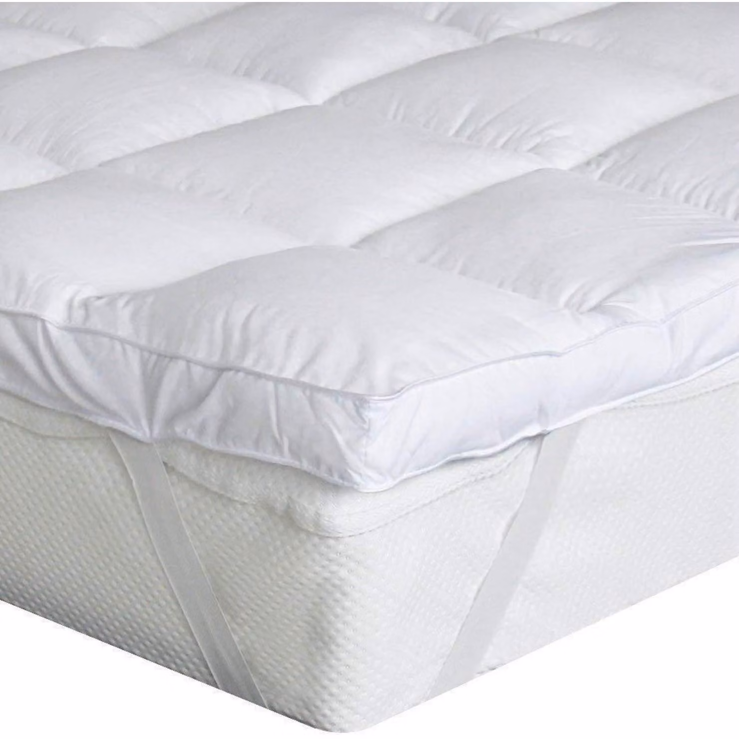 Topper per materasso, dimensioni 150x200 cm, spessore 4 cm, morbido, traspirante, lavabile in lavatrice, con 4 angoli fissati con elastici