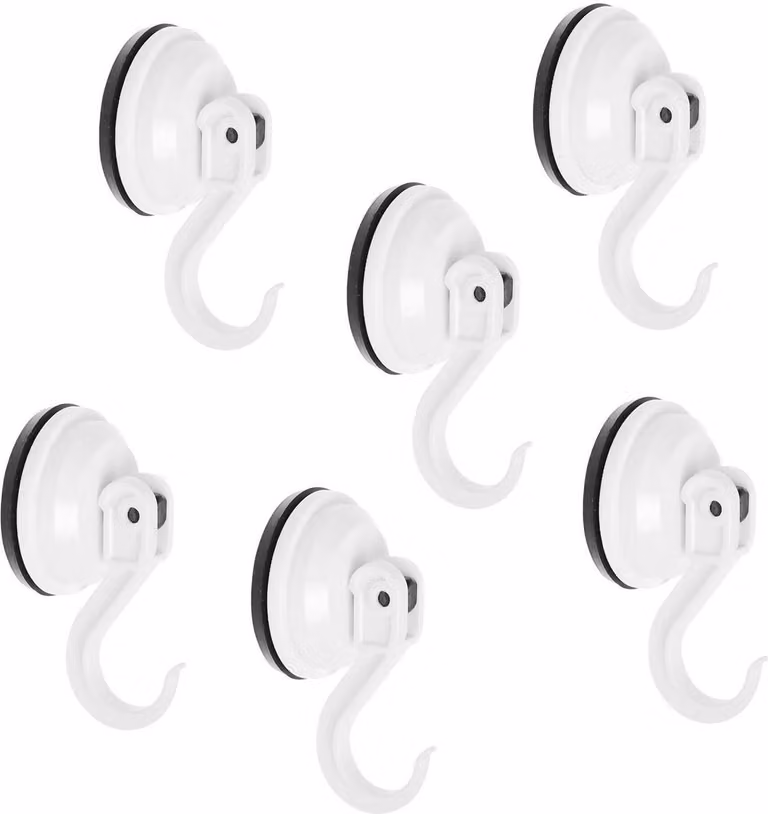 Set di 6 ventose in plastica (piccole: diametro 3,5 cm, bianco e nero)
