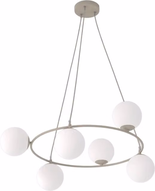 Lampada a sospensione AZURA 6xE14 beige/bianca Emibig