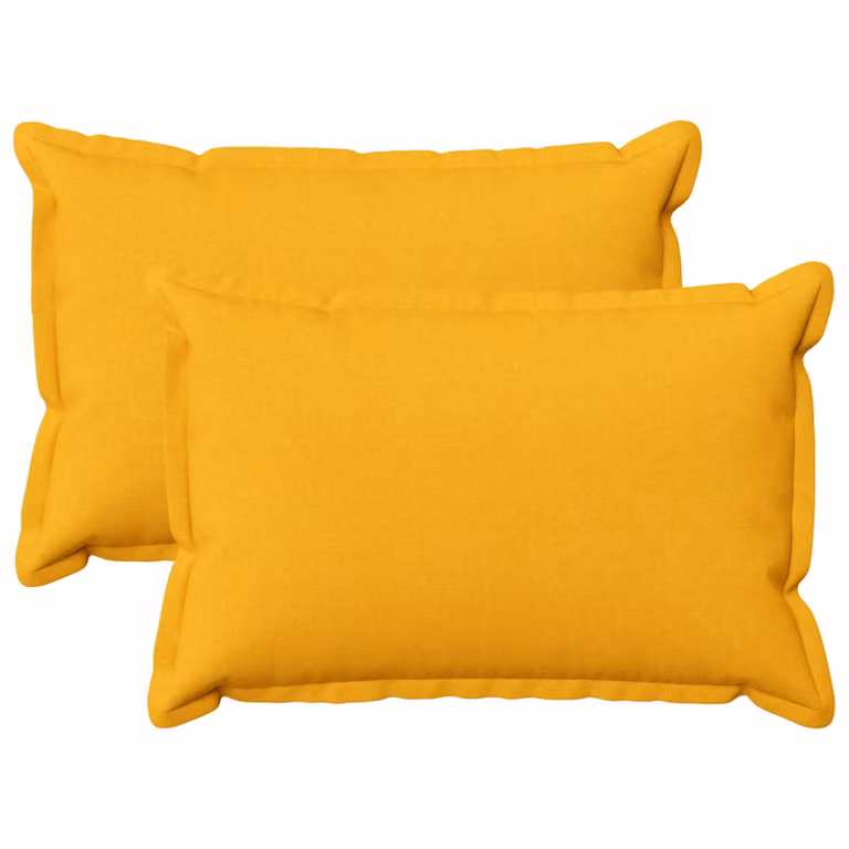Set di 2 cuscini vidaXL HOUTEN rettangolari in lino giallo chiaro