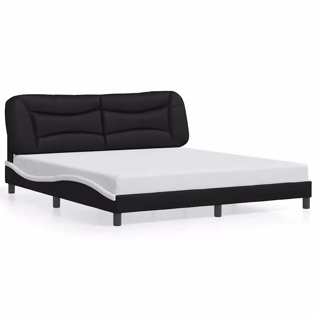 Giroletto senza materasso Hvar vidaXL in similpelle nero e bianco L/P/H: 180 x 200 x 185 cm – 2